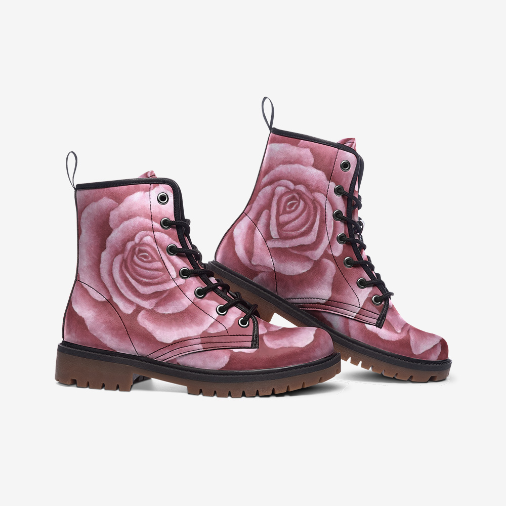 Rose store combat boots