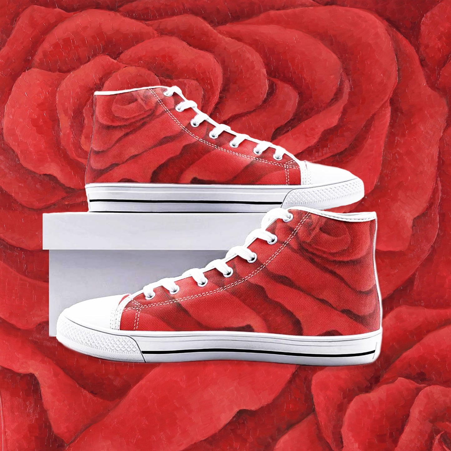 Red Rose High-top Sneakers