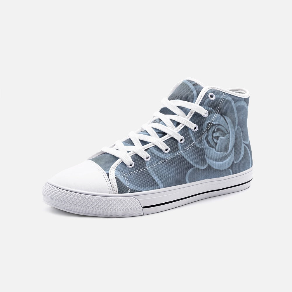 High top blue shoes best sale